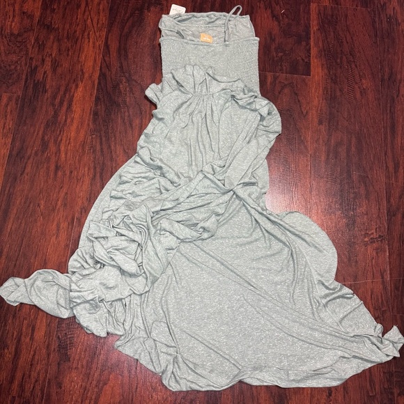 FREE PEOPLE Myra Maxi Dress Green ruffled spaghetti strap details XS NWT - Picture 11 of 16